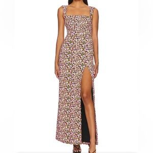 NEW LPA Fiorella Maxi Dress in Fluerel Floral Multi